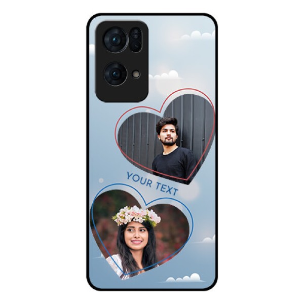 Oppo Reno 7 Pro 5G Custom Glass Mobile Case - Blue Color Couple Design