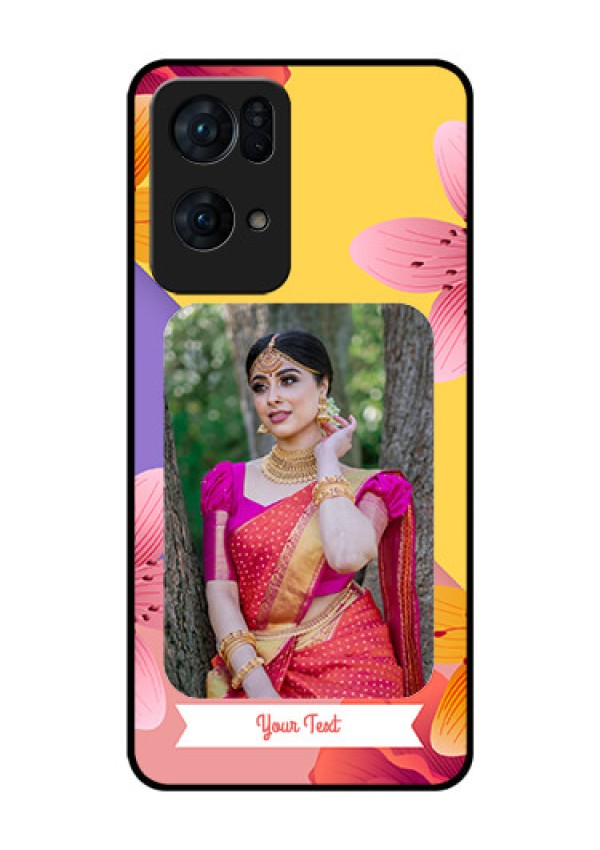 Oppo Reno 7 Pro 5G Custom Glass Mobile Case - 3 Image With Vintage Floral Design