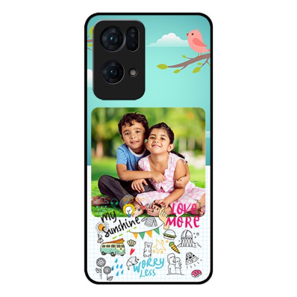 Oppo Reno 7 Pro 5G Photo Printing on Glass Case - Doodle love Design
