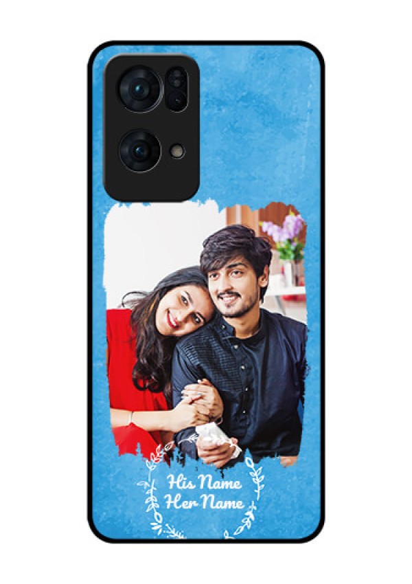 Oppo Reno 7 Pro 5G Custom Glass Phone Case - Blue Color Vintage Design