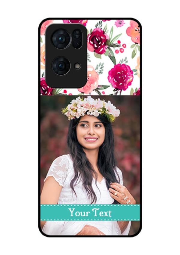Oppo Reno 7 Pro 5G Custom Glass Phone Case - Watercolor Floral Design