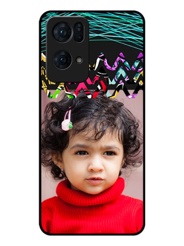 Custom Oppo Reno 7 Pro 5G Personalized Glass Phone Case - Neon Abstract Design