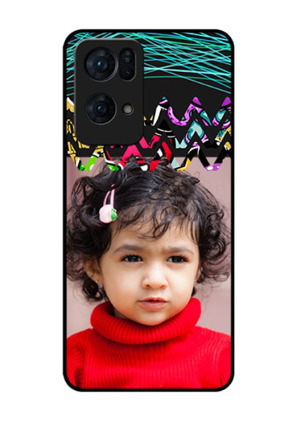 Oppo Reno 7 Pro 5G Personalized Glass Phone Case - Neon Abstract Design