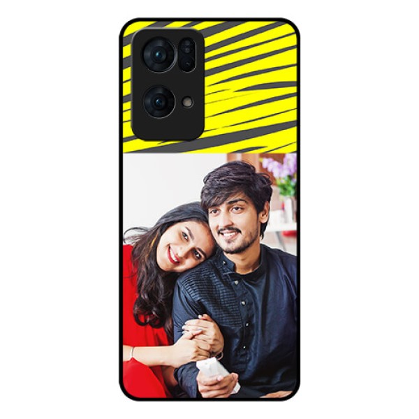 Oppo Reno 7 Pro 5G Photo Printing on Glass Case - Yellow Abstract Design