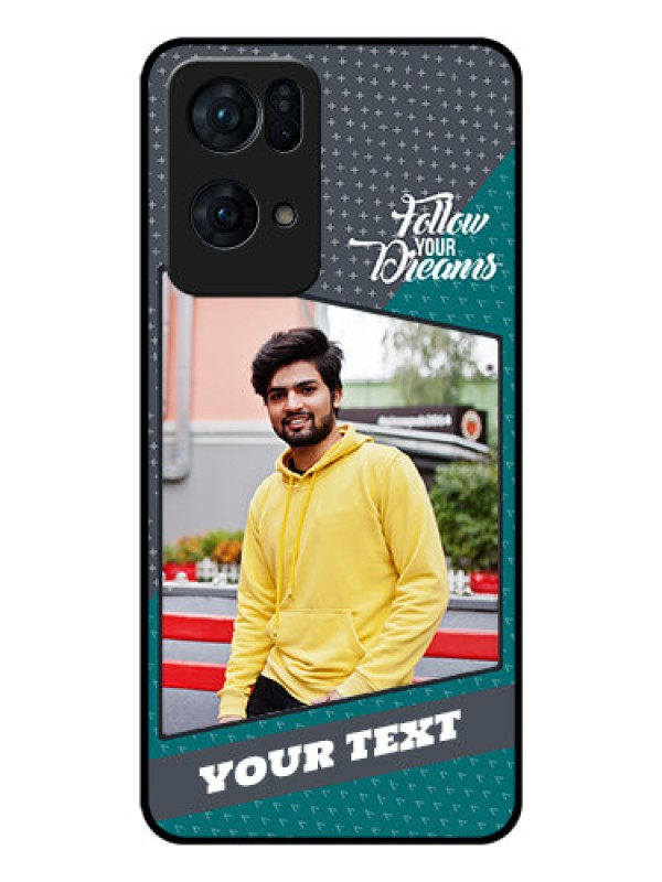 Custom Oppo Reno 7 Pro 5G Personalized Glass Phone Case - Background Pattern Design with Quote