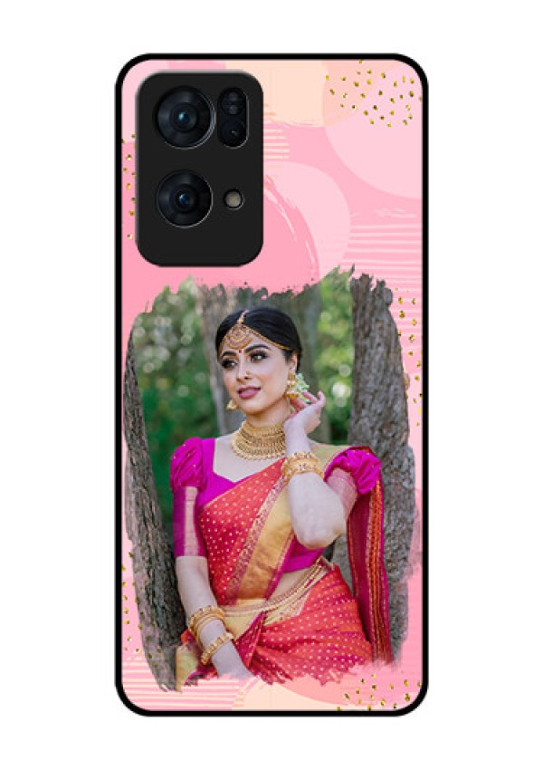 Oppo Reno 7 Pro 5G Personalized Glass Phone Case - Gold Glitter Splash Design