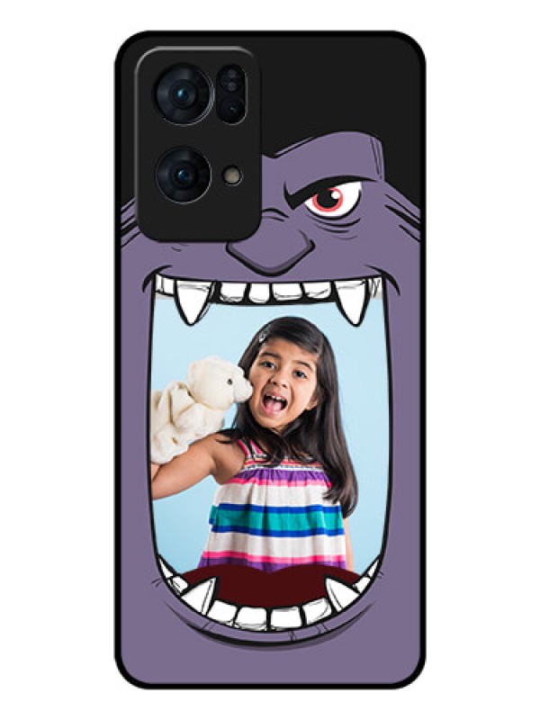 Custom Oppo Reno 7 Pro 5G Custom Glass Phone Case - Angry Monster Design