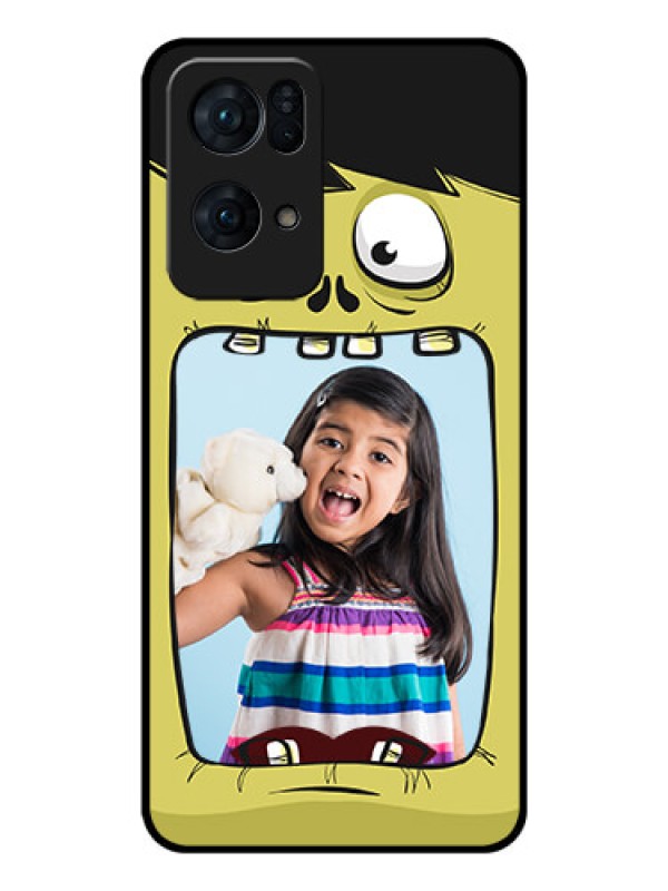 Custom Oppo Reno 7 Pro 5G Personalized Glass Phone Case - Cartoon monster back case Design