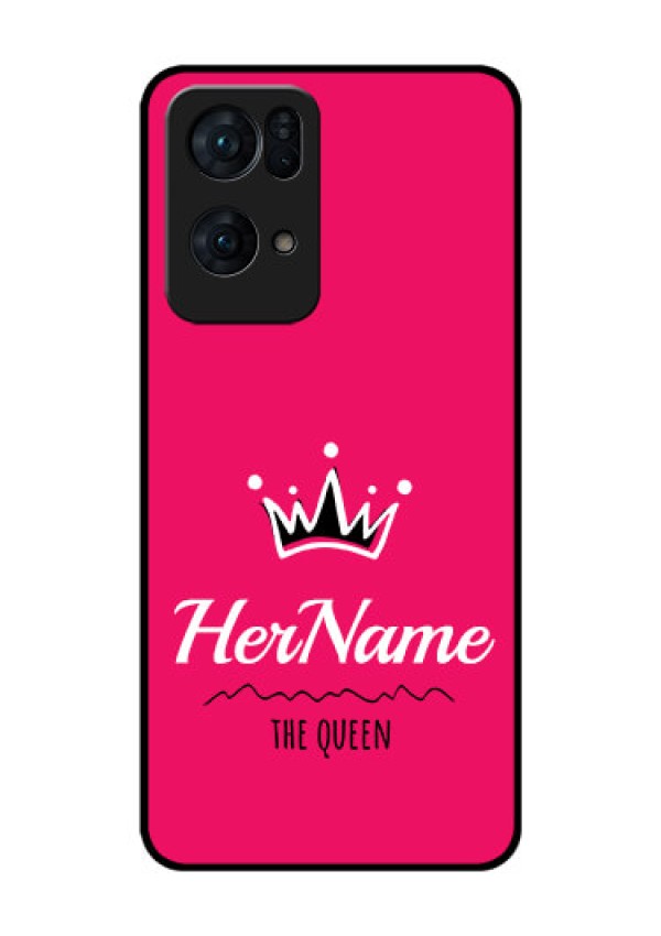Oppo Reno 7 Pro 5G Glass Phone Case Queen with Name