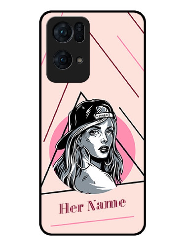 Custom Oppo Reno 7 Pro 5G Personalized Glass Phone Case - Rockstar Girl Design