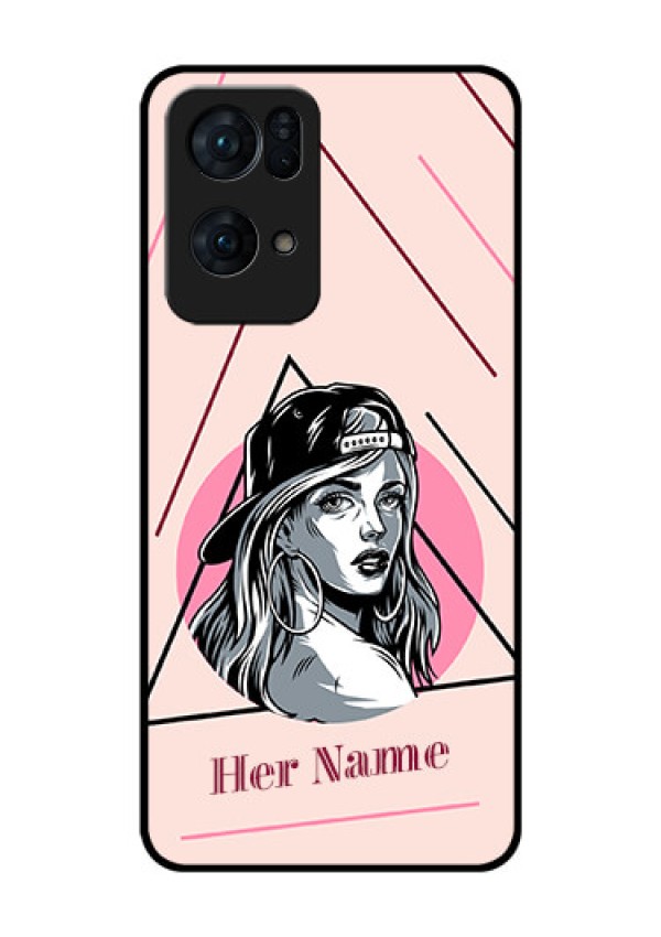 Oppo Reno 7 Pro 5G Personalized Glass Phone Case - Rockstar Girl Design