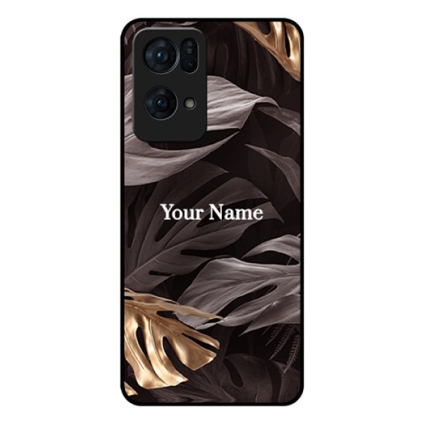 Oppo Reno 7 Pro 5G Personalised Glass Phone Case - Wild Leaves digital paint Design Oppo Reno 7 Pro 5G Personalised Glass Phone Case - Wild Leaves digital paint Design