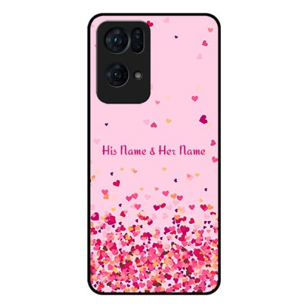 Oppo Reno 7 Pro 5G Photo Printing on Glass Case - Floating Hearts Design