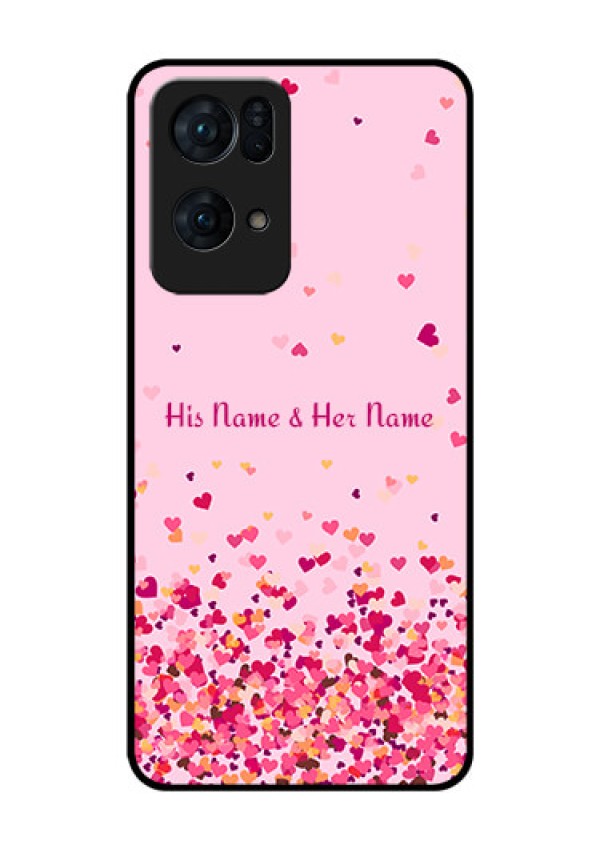 Oppo Reno 7 Pro 5G Photo Printing on Glass Case - Floating Hearts Design