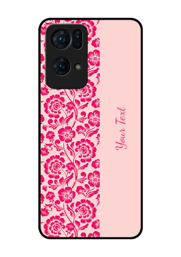 Oppo Reno 7 Pro 5G Custom Glass Phone Case - Attractive Floral Pattern Design