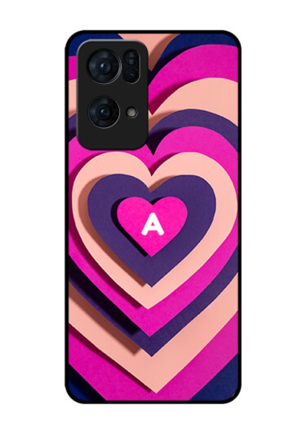 Oppo Reno 7 Pro 5G Custom Glass Mobile Case - Cute Heart Pattern Design