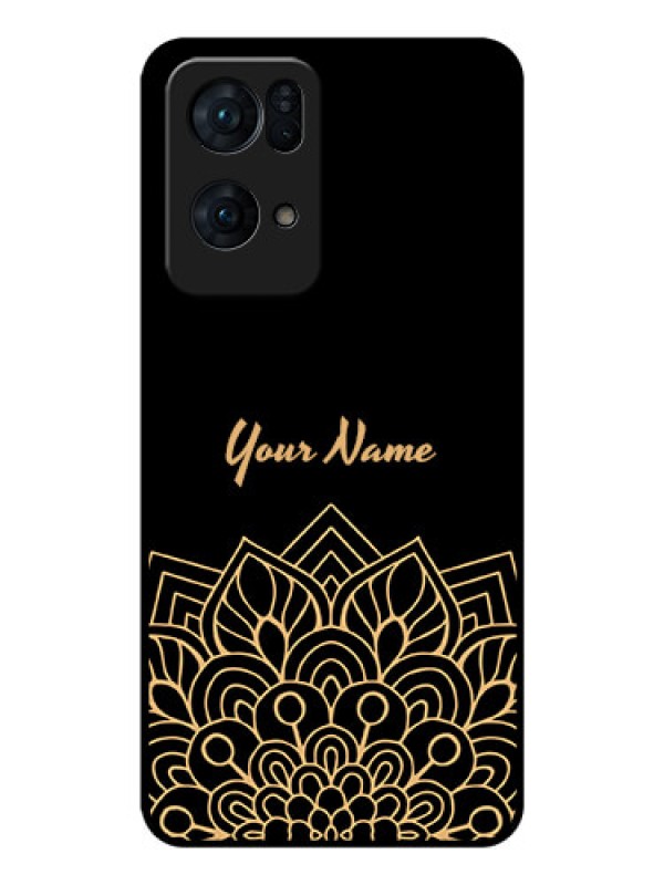 Custom Oppo Reno 7 Pro 5G Custom Glass Phone Case - Golden mandala Design