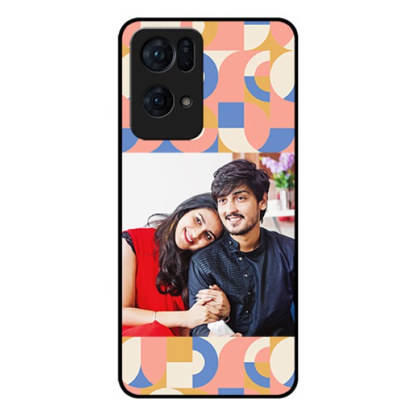 Oppo Reno 7 Pro 5G Photo Printing on Glass Case - Semi-circle Maze Pattern Design Oppo Reno 7 Pro 5G Photo Printing on Glass Case - Semi-circle Maze Pattern Design