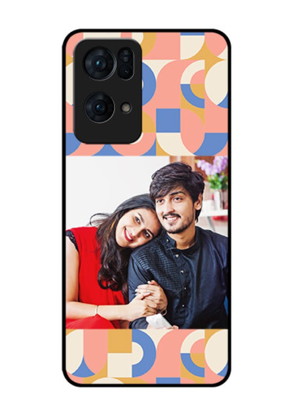 Oppo Reno 7 Pro 5G Photo Printing on Glass Case - Semi-circle Maze Pattern Design