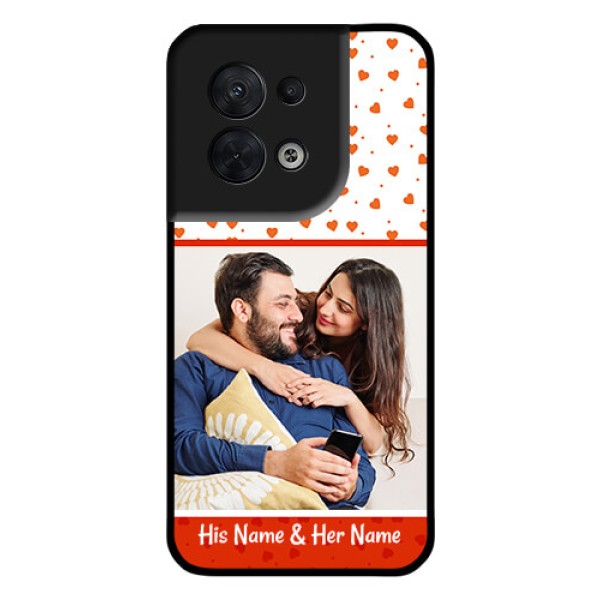 Oppo Reno 8 5G Custom Glass Phone Case - Orange Love Symbol Design Oppo Reno 8 5G Custom Glass Phone Case - Orange Love Symbol Design
