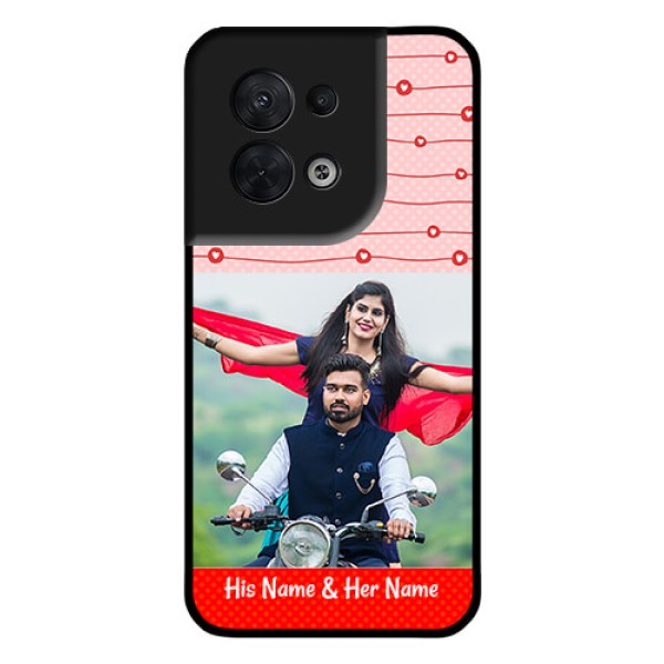 Oppo Reno 8 5G Personalized Glass Phone Case - Red Pattern Case Design