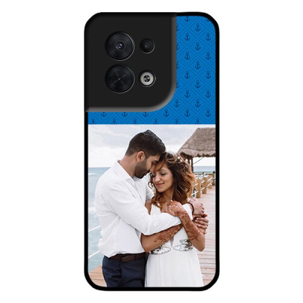 Oppo Reno 8 5G Photo Printing on Glass Case - Blue Anchors Design