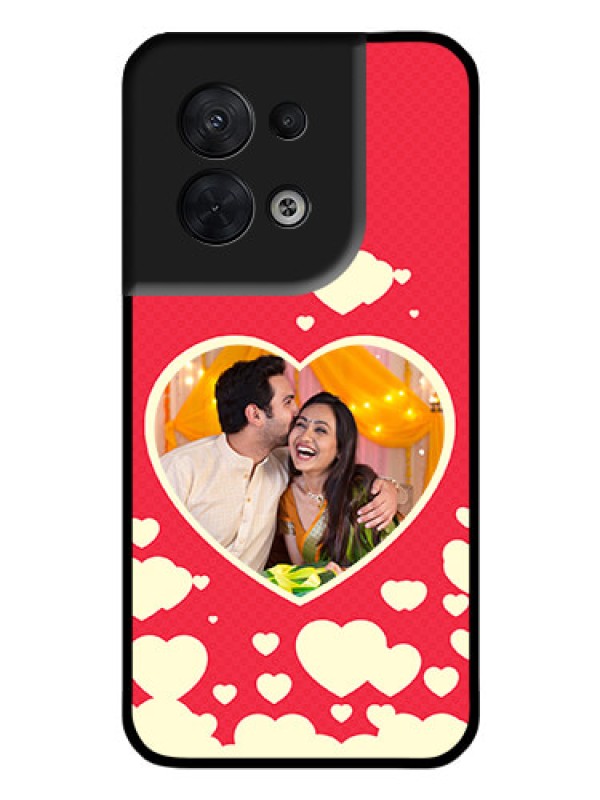 Custom Oppo Reno 8 5G Custom Glass Mobile Case - Love Symbols Phone Cover Design