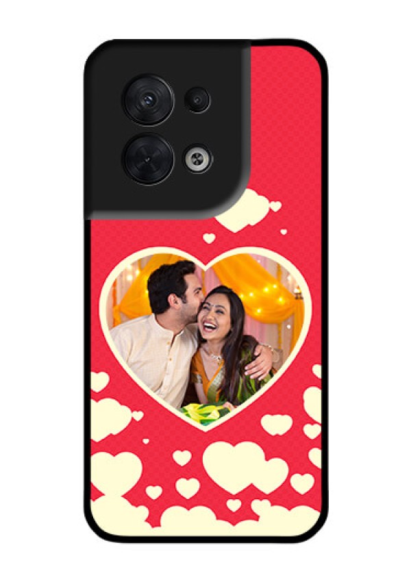Oppo Reno 8 5G Custom Glass Mobile Case - Love Symbols Phone Cover Design