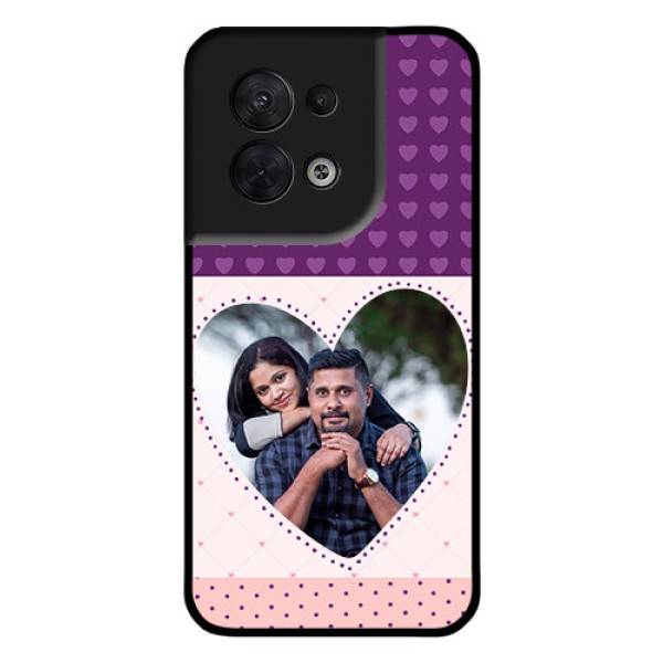 Oppo Reno 8 5G Custom Glass Phone Case - Violet Love Dots Design