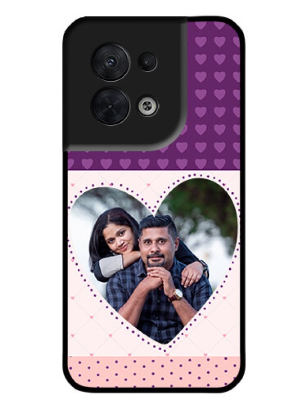 Custom Oppo Reno 8 5G Custom Glass Phone Case - Violet Love Dots Design
