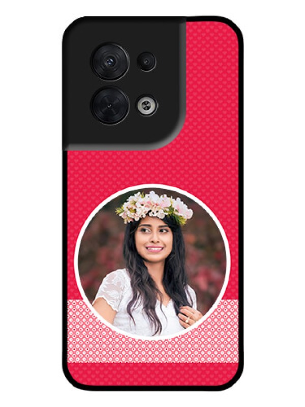 Custom Oppo Reno 8 5G Personalised Glass Phone Case - Pink Pattern Design