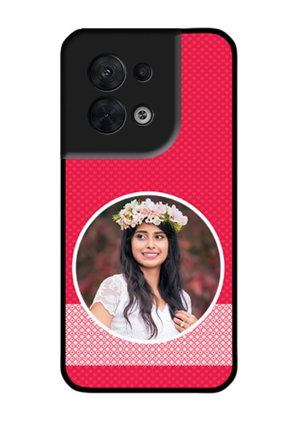 Oppo Reno 8 5G Personalised Glass Phone Case - Pink Pattern Design
