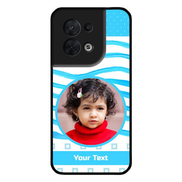 Oppo Reno 8 5G Custom Glass Phone Case - Simple Blue Case Design