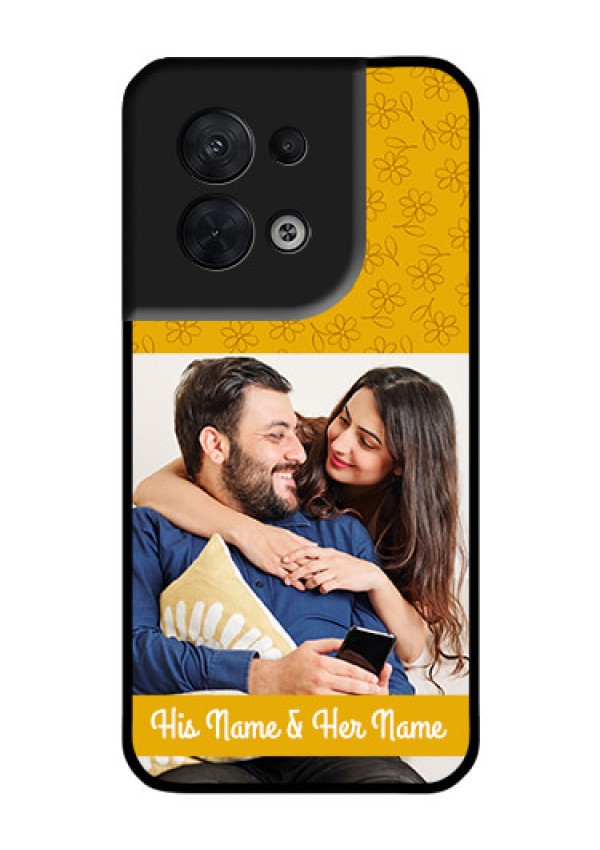 Oppo Reno 8 5G Custom Glass Mobile Case - Yellow Floral Design