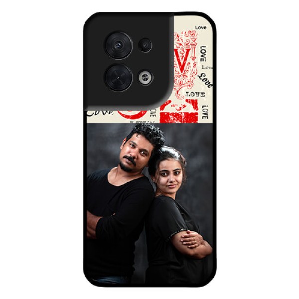 Oppo Reno 8 5G Photo Printing on Glass Case - Trendy Love Design Case