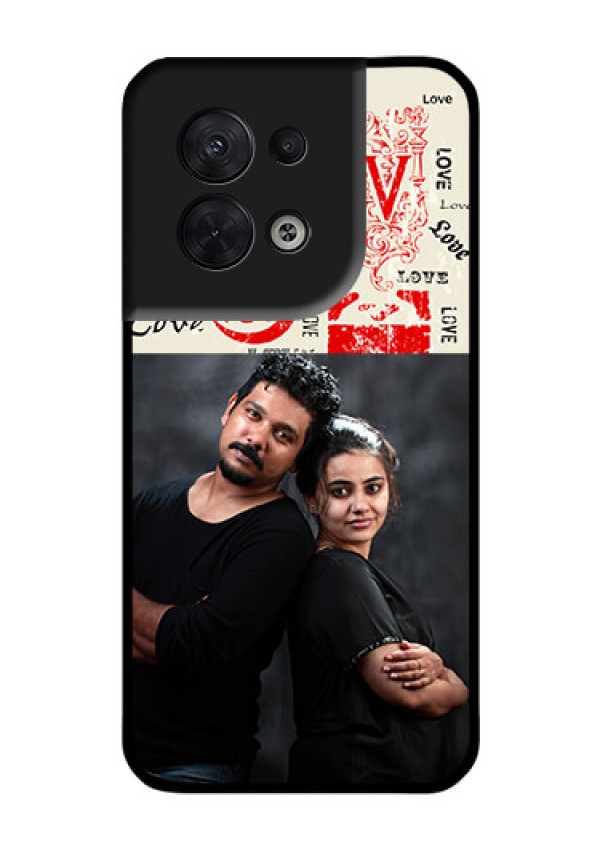 Oppo Reno 8 5G Photo Printing on Glass Case - Trendy Love Design Case