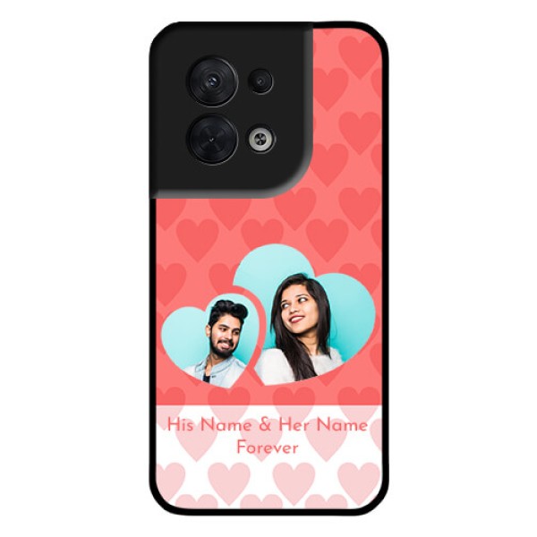 Oppo Reno 8 5G Personalized Glass Phone Case - Couple Pic Upload Design
