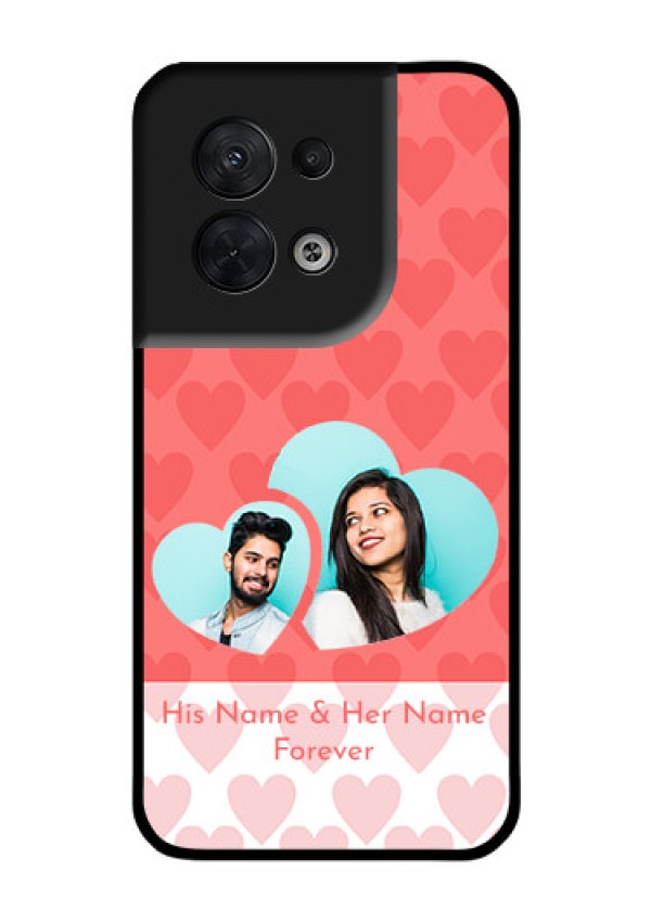 Oppo Reno 8 5G Personalized Glass Phone Case - Couple Pic Upload Design