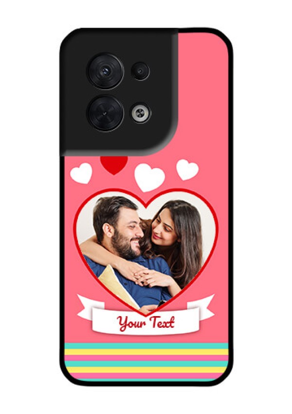 Oppo Reno 8 5G Photo Printing on Glass Case - Love Doodle Design