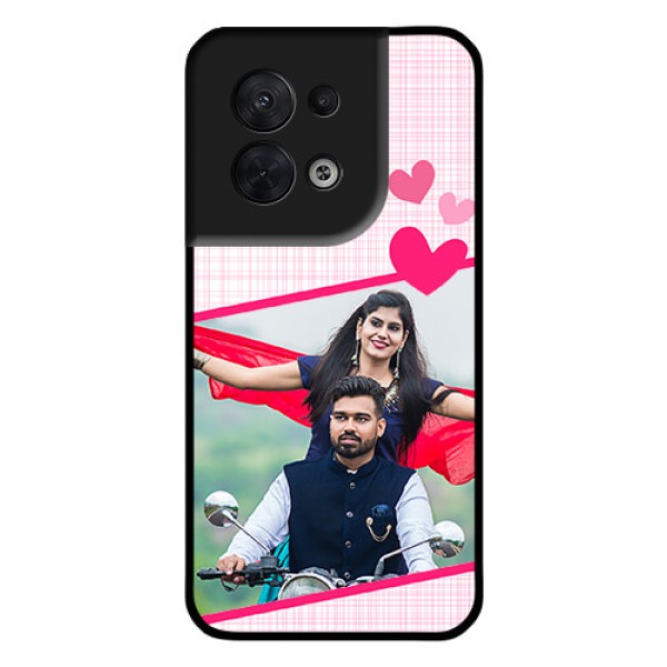 Oppo Reno 8 5G Custom Glass Phone Case - Love Shape Heart Design