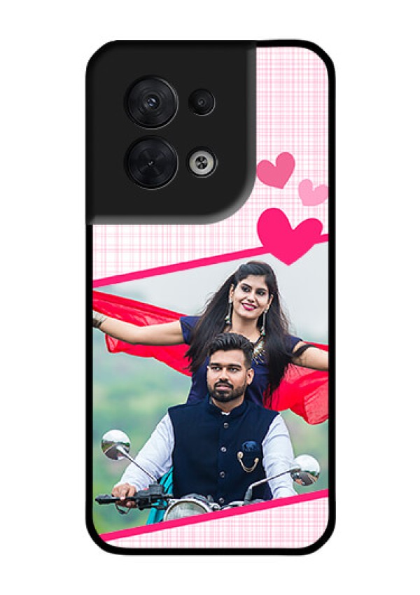 Oppo Reno 8 5G Custom Glass Phone Case - Love Shape Heart Design