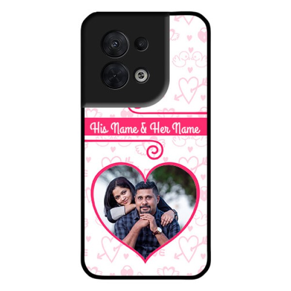 Oppo Reno 8 5G Personalized Glass Phone Case - Heart Shape Love Design Oppo Reno 8 5G Personalized Glass Phone Case - Heart Shape Love Design