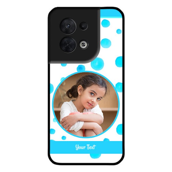 Oppo Reno 8 5G Photo Printing on Glass Case - Blue Bubbles Pattern Design Oppo Reno 8 5G Photo Printing on Glass Case - Blue Bubbles Pattern Design