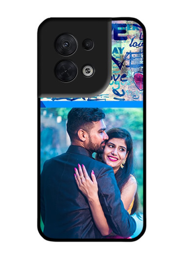 Oppo Reno 8 5G Custom Glass Mobile Case - Colorful Love Design