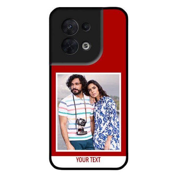 Oppo Reno 8 5G Personalized Glass Phone Case - Simple Red Color Design
