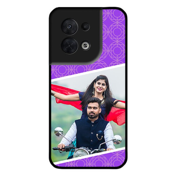 Oppo Reno 8 5G Custom Glass Phone Case - Violet Pattern Design