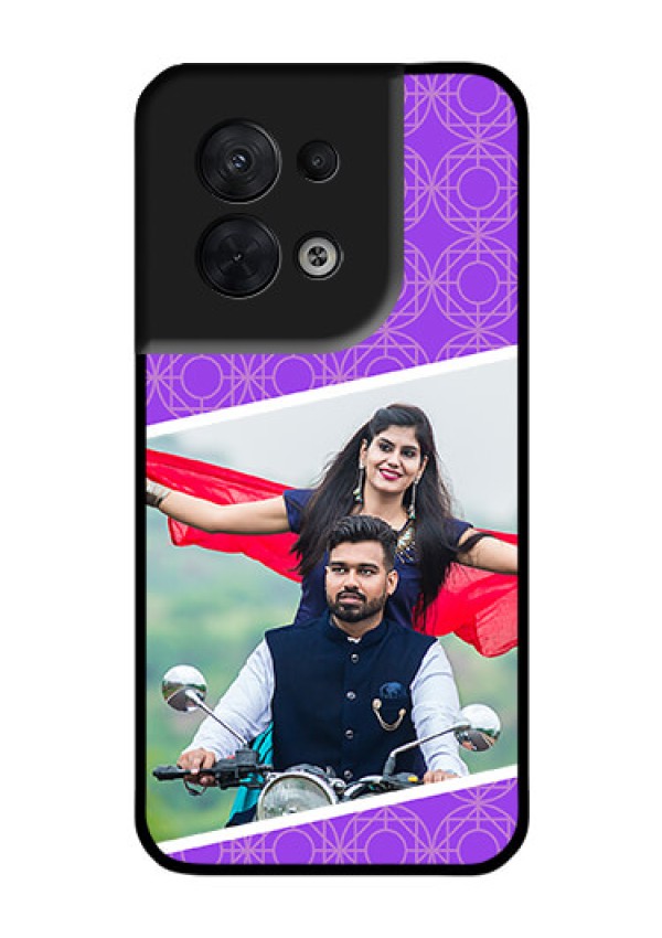 Oppo Reno 8 5G Custom Glass Phone Case - Violet Pattern Design