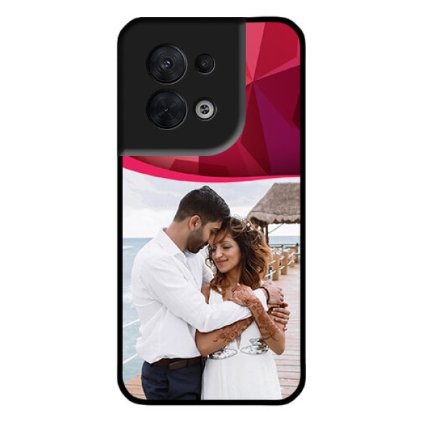 Oppo Reno 8 5G Custom Glass Mobile Case - Red Abstract Design