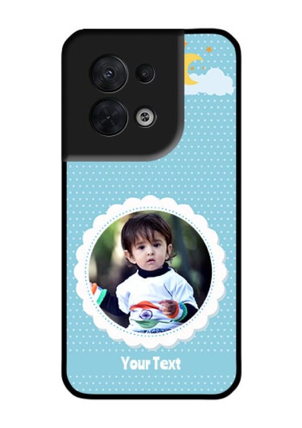 Oppo Reno 8 5G Personalised Glass Phone Case - Violet Pattern Design