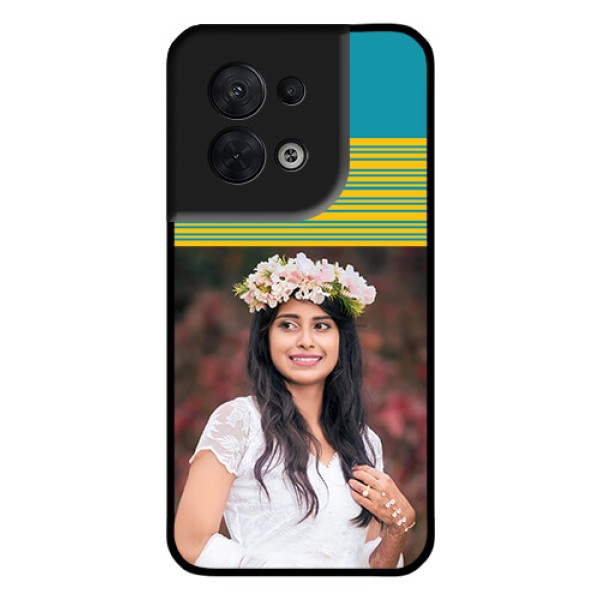 Oppo Reno 8 5G Custom Glass Phone Case - Yellow & Blue Design